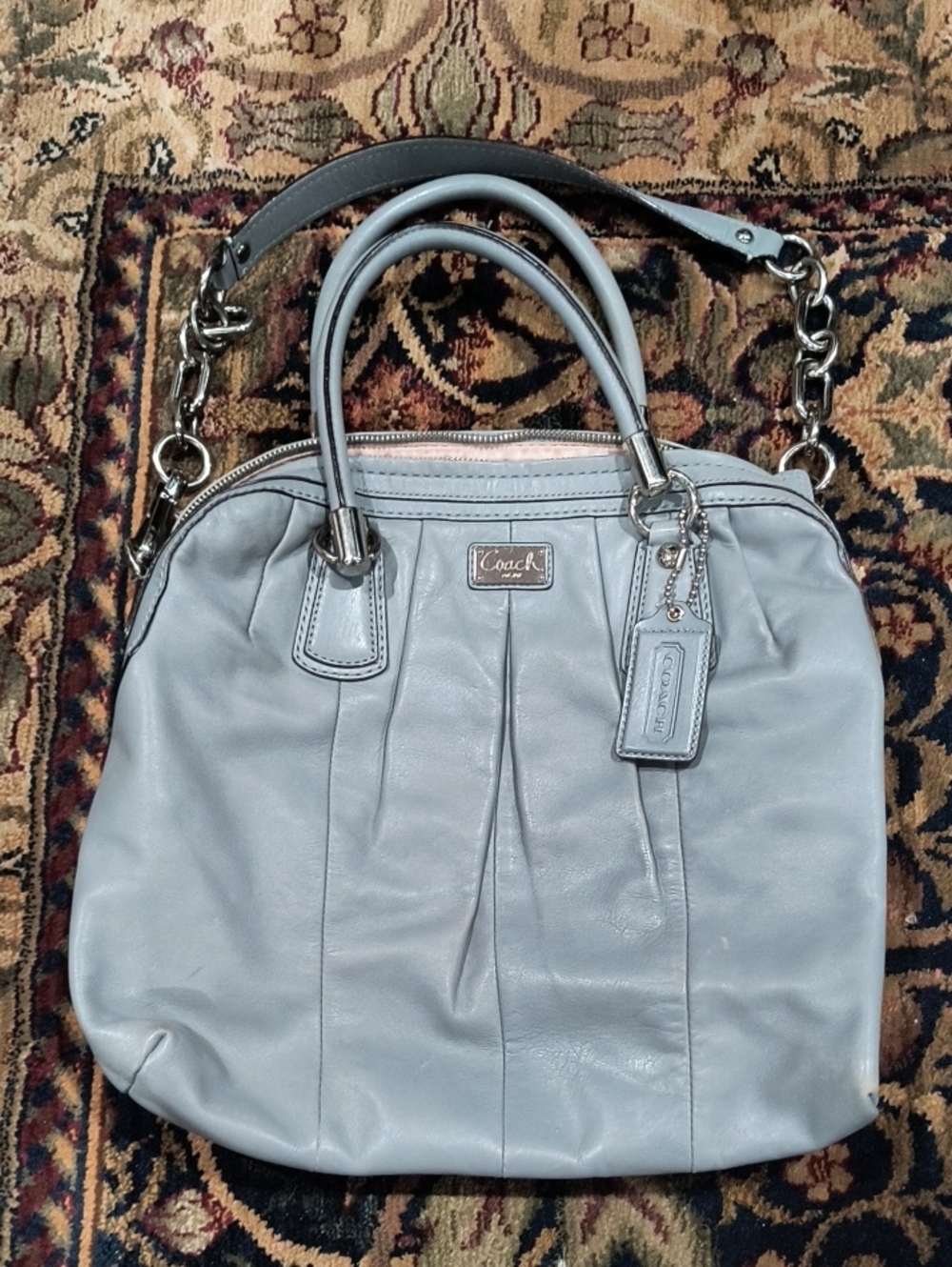Coach Grey Pleated Chelsea Bag